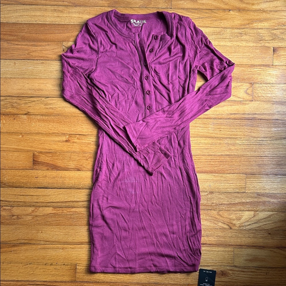 Skatie Long Sleeve Dress in Rich Purple